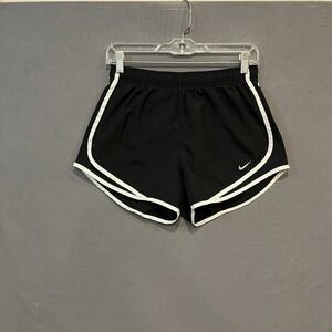 Nike Brief Lined Running Shorts Women's Medium Black Dri-Fit Workout Gym